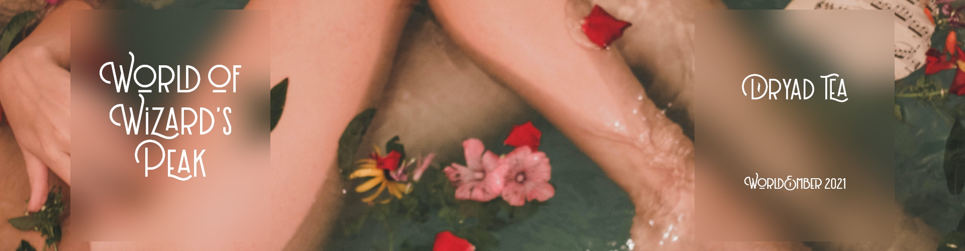 A woman's legs in a flower bath.